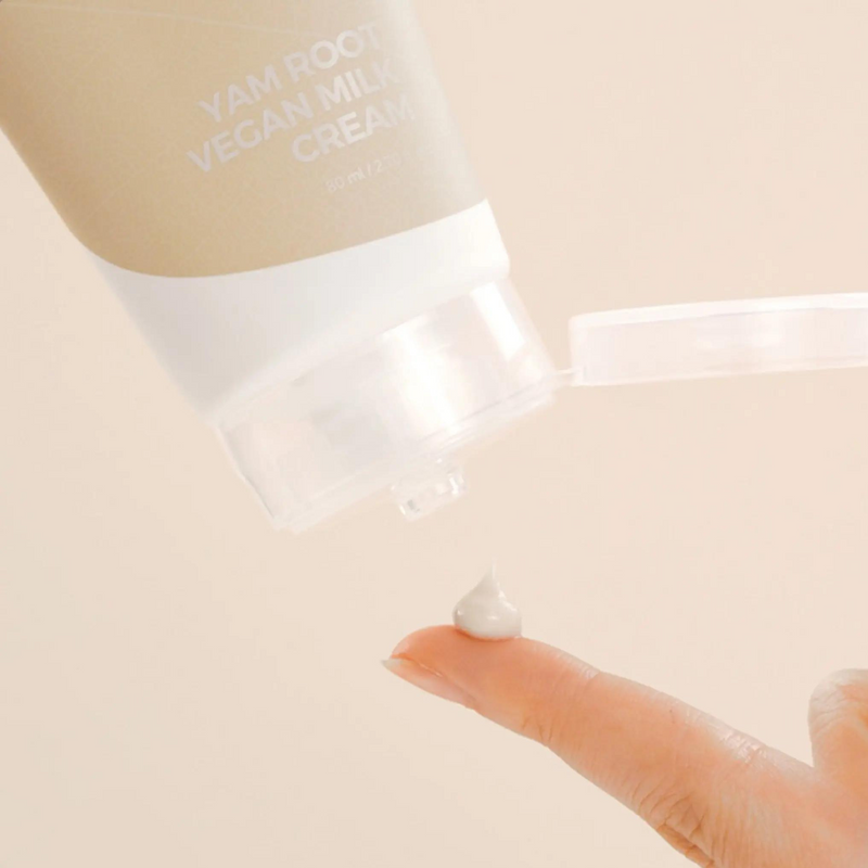 ISNTREE Yam Root Vegan Milk Cream (80ml) on the skin
