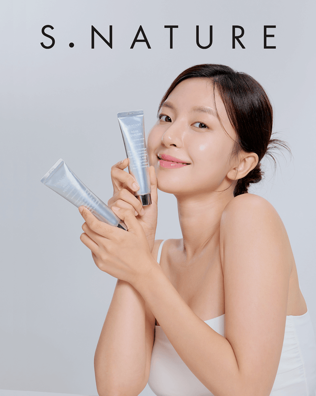 S nature banner image with model holding multiple S nature products